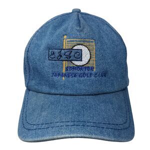 EJGC Edmonton Japanese Golf Club Blue One Size Adjustable Embroidered Denim